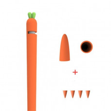 Силиконовый чехол со сменными наконечниками для Apple Pencil 1 STR Carrot Pencil Case - Orange