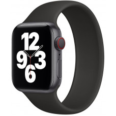 Silicone Mono Bracelet STR Solo Loop for Apple Watch 41/40/38 mm (Series SE/7/6/5/4/3/2/1) (Size L) - Black