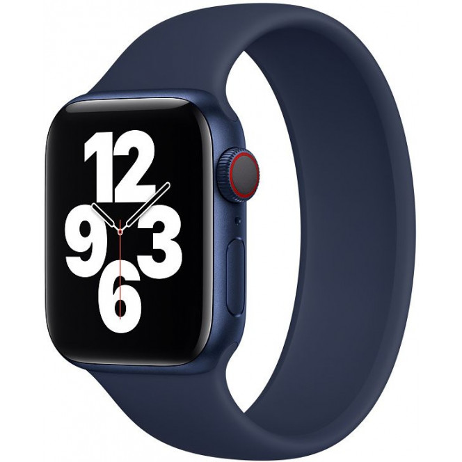 Силиконовый монобраслет STR Solo Loop for Apple Watch 41/40/38 mm (Series SE/7/6/5/4/3/2/1) (Размер M) - Deep Navy