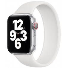 Silicone Mono Bracelet STR Solo Loop for Apple Watch 45/44/42 mm (Series SE/7/6/5/4/3/2/1) (Size L) - White