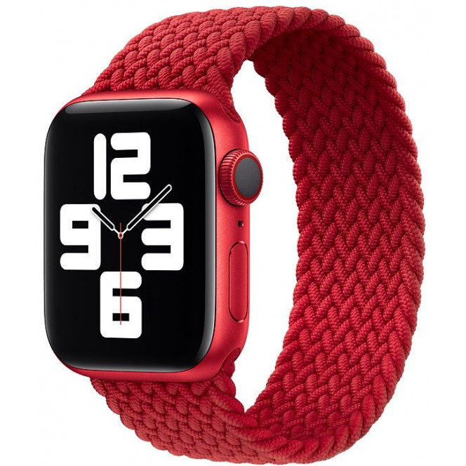 Fabric STR Braided Solo Loop for Apple Watch 45/44/42 mm (Series SE/7/6/5/4/3/2/1) (Size L) - PRODUCT (RED)