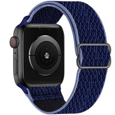 Fabric Strap STR Buckle Solo Loop for Apple Watch 41/40/38 mm (Series SE/7/6/5/4/3/2/1) - Navy Blue