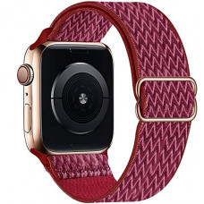 Fabric Strap STR Buckle Solo Loop for Apple Watch 41/40/38 mm (Series SE/7/6/5/4/3/2/1) - Wine Red