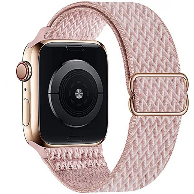 Fabric Strap STR Buckle Solo Loop for Apple Watch 45/44/42 mm (Series SE/7/6/5/4/3/2/1) - Rose Pink