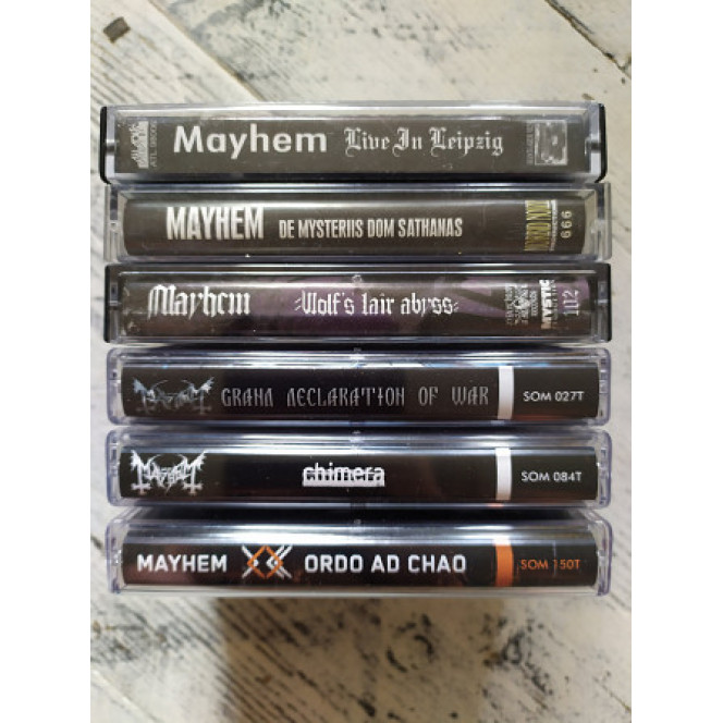 Mayhem лот 6 кассет black metal dark funeral burzum satyricon immortal