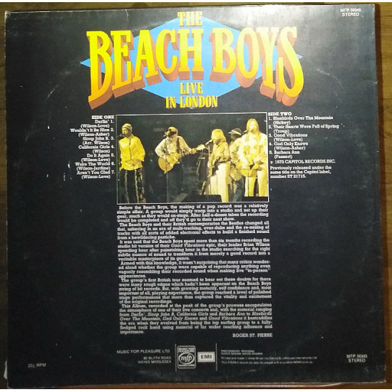 The Beach Boys ‎– Live In London (1970)(made in UK)