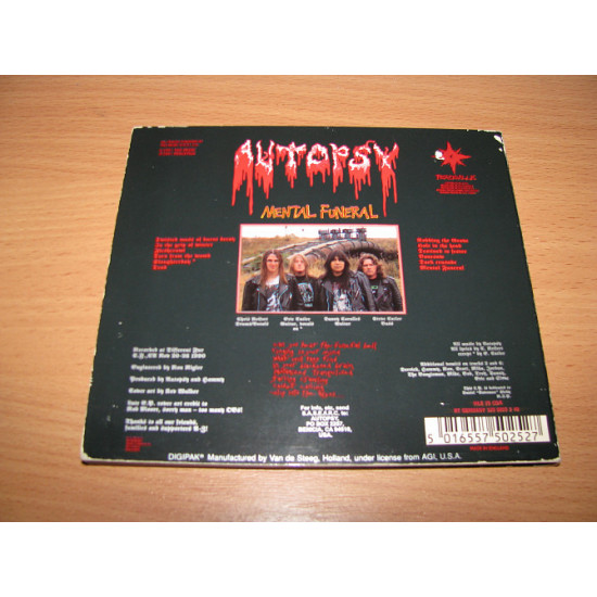 AUTOPSY - Mental Funeral (1991 Peaceville DIGI, 1st press, UK)