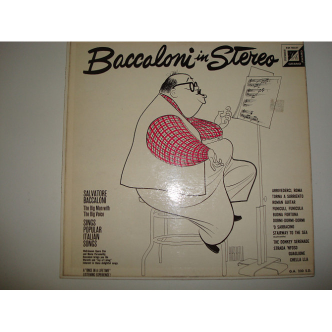 SALVATORE BACCALONI-Baccaloni Sings Popular Italian Songs 1959 USA Easy Listening