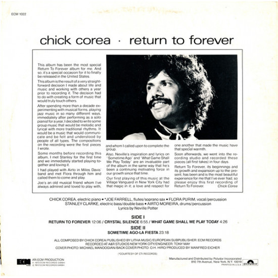 Chick Corea ‎– Return To Forever