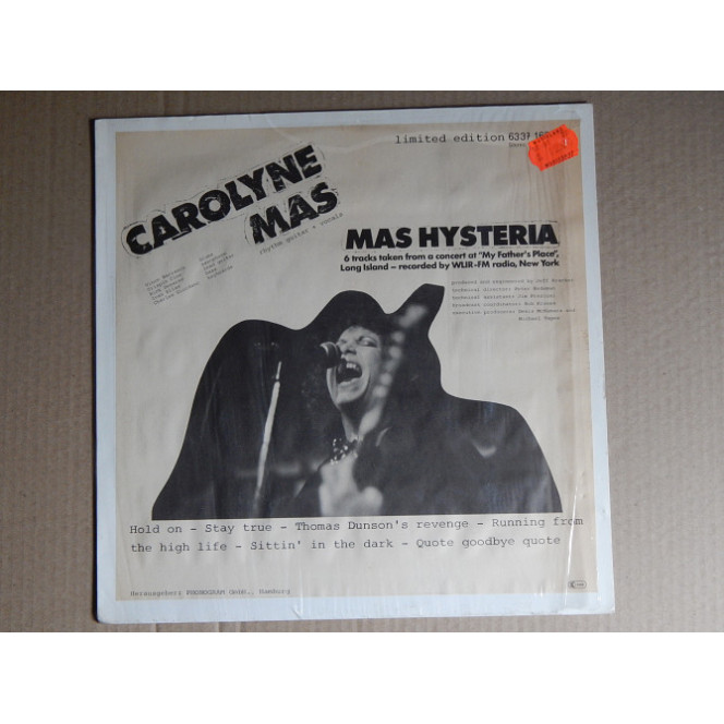 Carolyne Mas ‎ – Mas Hysteria (Mercury ‎ – 6337 163, Germany) NM-/NM-