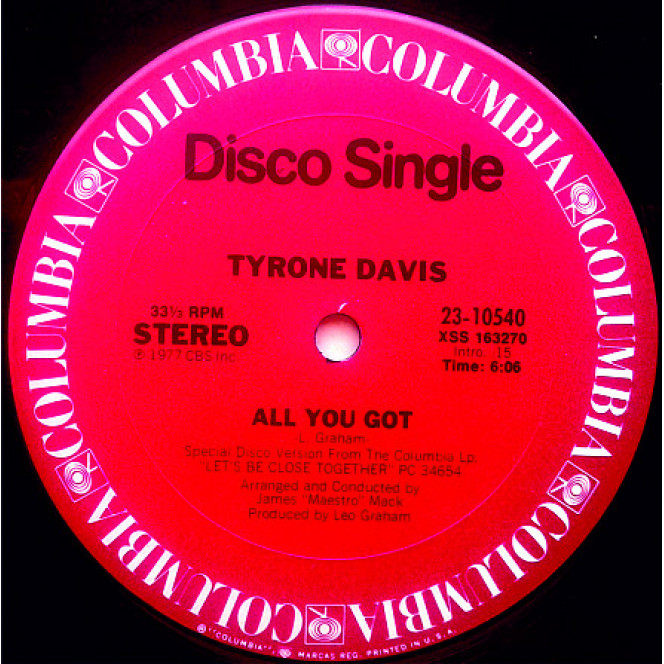 Tyrone Davis - All You Got Columbia (funk)