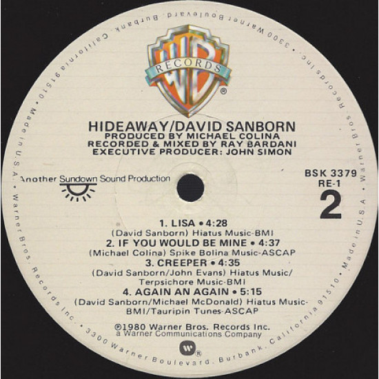 David Sanborn ‎– Hideaway