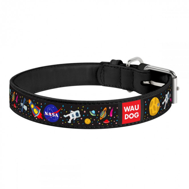 Collar Waudog Design Collar for dogs Nasa black