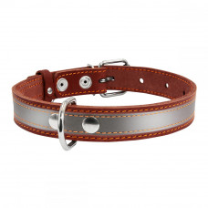 CoLLar Leather collar with reflective tape (brown)