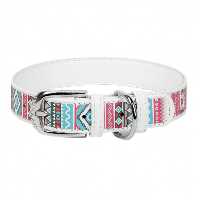 CoLLar Waudog Leather Dog Collar (White)