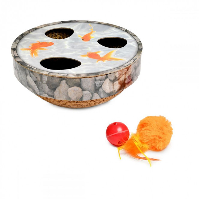 Petstages Hide & Seek Wobble Pond Toy rag pond swinging