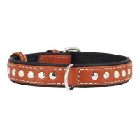 CoLLar Waudog Soft Studded Leather Collar (Brown)