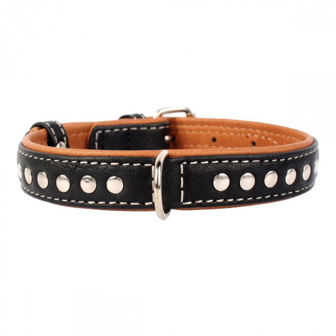 CoLLar Waudog Soft Studded Leather Collar (Black)