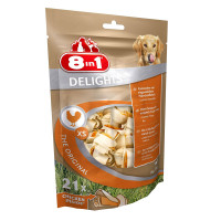 8in1 Delights Original XS Кость для чистки зубов с сыромятной кожи и куриного мяса (упаковка 21 шт.)