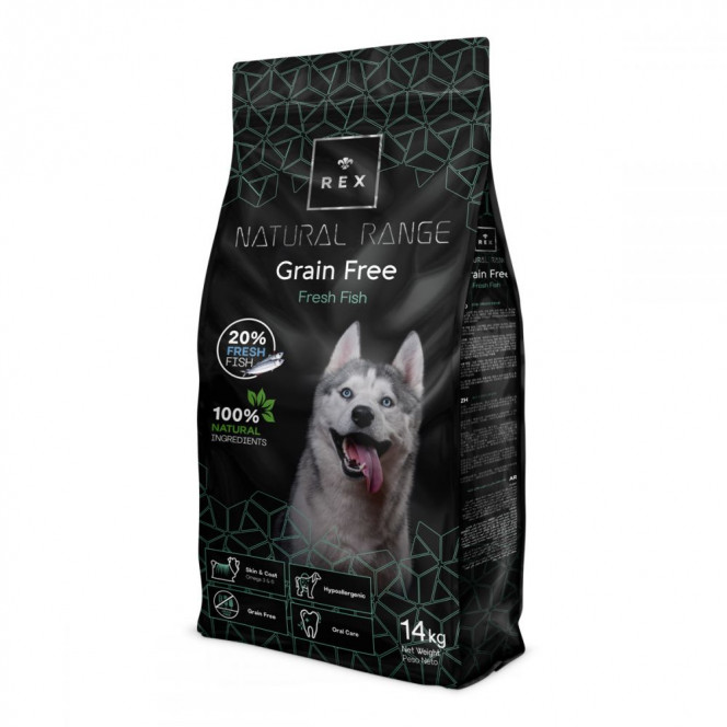 Rex Natural Range Grain Free Fresh Fish Dry Grain Free Dog Food with Fish