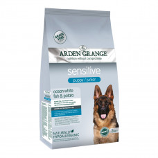 Arden Grange Sensitive Puppy & Junior Беззерновой корм для щенков с белой рыбой и картофелем