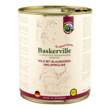 Baskerville Super Premium Sensitive Консервы для собак оленина с черникой и спирулиной