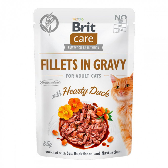 Brit Care Cat Hearty Duck Fillets in Gravy (пауч) Консервы с уткой в соусе