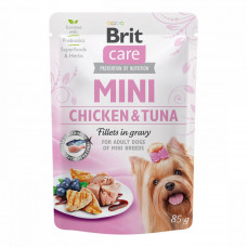 Brit Care Mini Chicken & Tuna fillets in gravy Canned food for small dogs with chicken and tuna in sauce