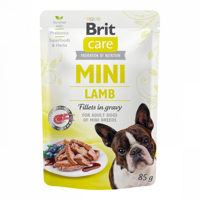 Brit Care Mini Lamb fillets in gravy Canned food for small dogs with lamb in sauce