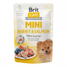 Brit Care Mini Rabbit & Salmon fillets in gravy Canned food for small dogs with rabbit and salmon in sauce