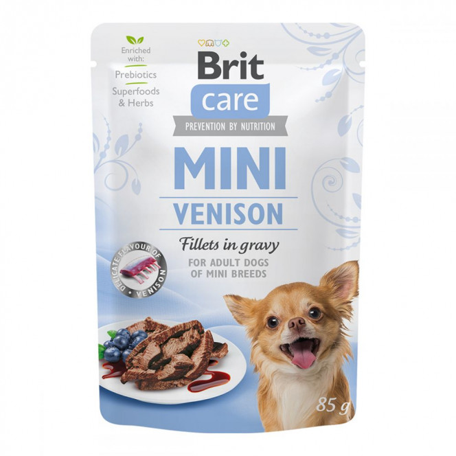 Brit Care Mini Venison fillets in gravy for adult dogs Canned food for small breeds with venison