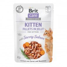 Brit Care Cat KITTEN Savory Salmon Fillets in Jelly (пауч) Консервы с лососем в желе