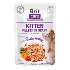 Brit Care Cat KITTEN Tender Turkey Fillets in Gravy (пауч) Консервы с индейкой для котят в соусе