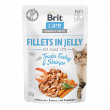 Brit Care Cat Tender Turkey & Shrimps Fillets in Jelly (пауч) Консервы с индейкой и креветками в желе