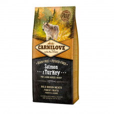 Carnilove Salmon & Turkey for Adult Large Breed Беззерновой сухой корм для собак крупных пород с лососем и индейкой