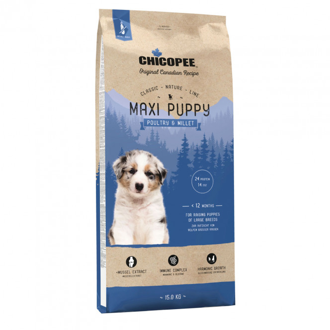 Chicopee CNL Maxi Puppy Poultry & Millet Dry food for large breed puppies with poultry and millet