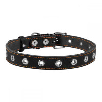 CoLLar Black leather collar (50x2 cm)