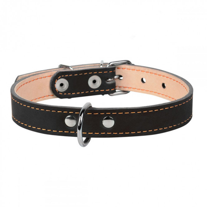 CoLLar Leather collar double unadorned black