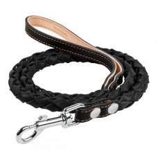 CoLLar Leather braided leash with an insert in the middle