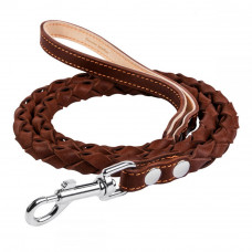 CoLLar Leather braided leash with insert in the middle