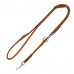 CoLLar SOFT Unadorned Round Leather Re-Stitch Dog Leash (Brown)