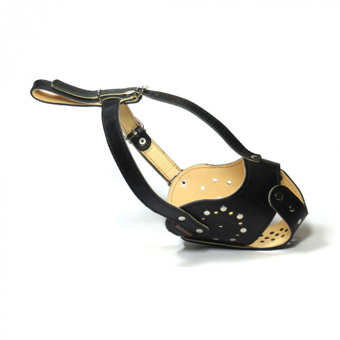 CoLLar Studded Leather Muzzle (Black)