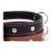 CoLLar Leather collar with rivets and padding polyester (brown)