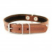 CoLLar Leather collar with rivets and padding polyester (brown)