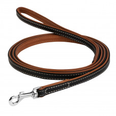 CoLLar SOFT Unadorned leather dog leash (black)