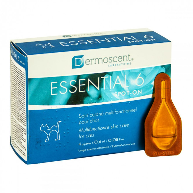 Dermoscent Essential 6 spot-on Withers Drops for Cat Skin & Hair Care