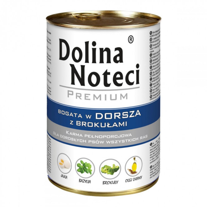 Dolina Noteci PREMIUM Canned dog food with cod and broccoli