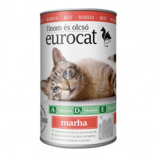 Eurocat Beef Canned Cat Food with Beef in Gravy