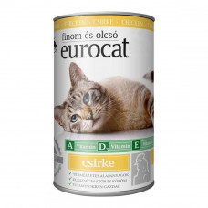 Eurocat Chicken Консервы для кошек с курицей, кусочки в подливе