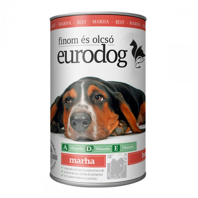 Eurodog Beef Консервы для собак с говядиной, кусочки в подливе